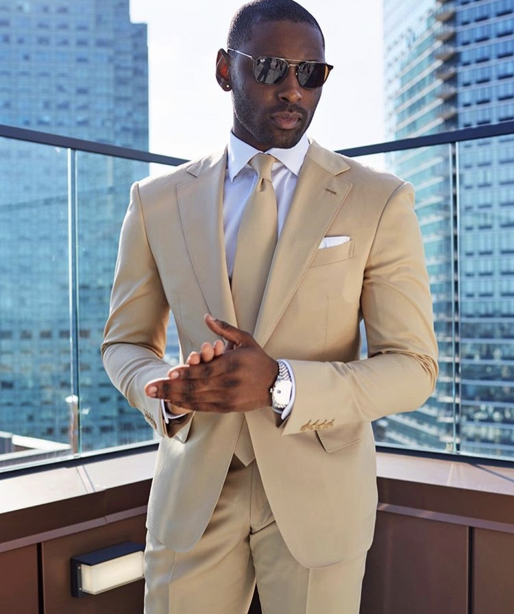 Men Formal Wear Wedding Guest - Boho Gold Wedding Tuxedos For Groom