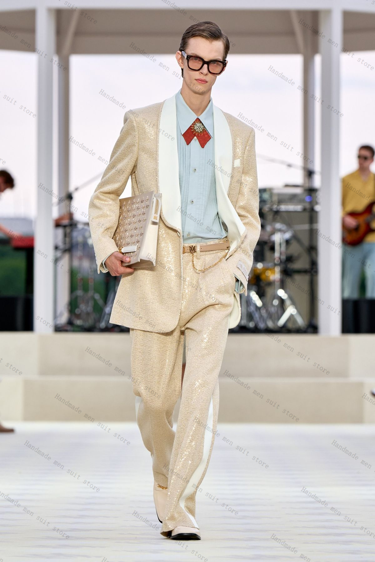 Glitter Sequins Men Suit Set 2 - đánh giá và giá Men Formal Wear Wedding Guest