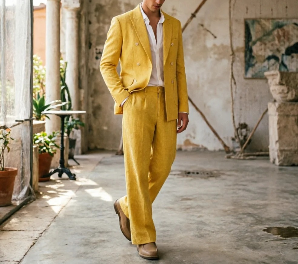 Sage Green Linen Men Suits Rel - đánh giá và giá Men Formal Wear Wedding Guest