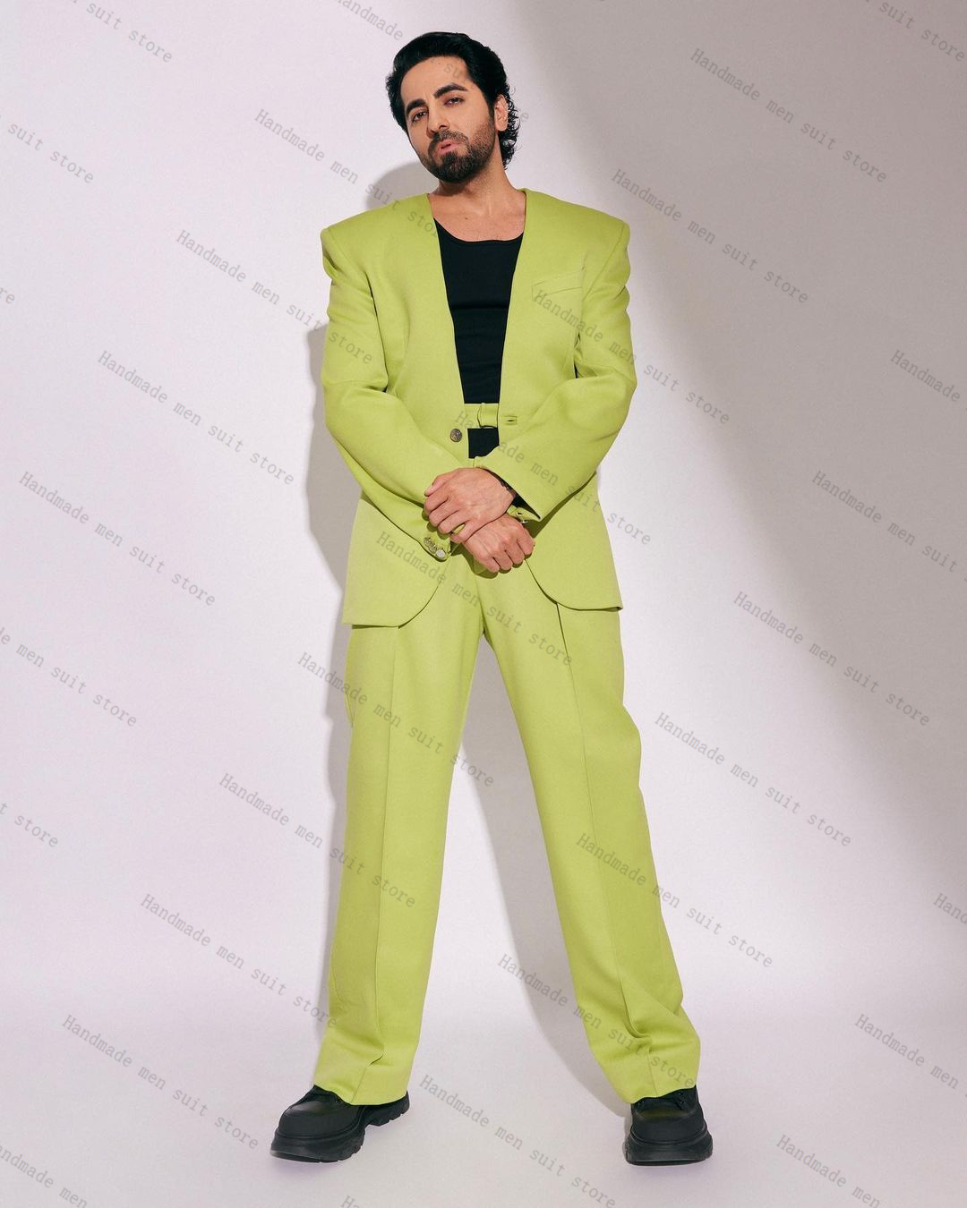 Fashion Green Men Suit Set 2 P - đánh giá và giá Men Formal Wear Wedding Guest