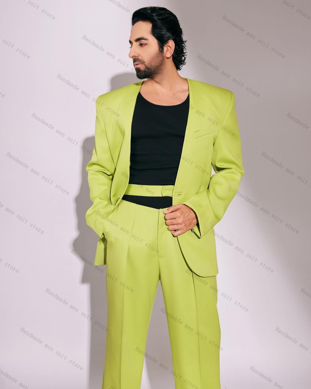 Fashion Green Men Suit Set 2 P - đánh giá và giá Men Formal Wear Wedding Guest