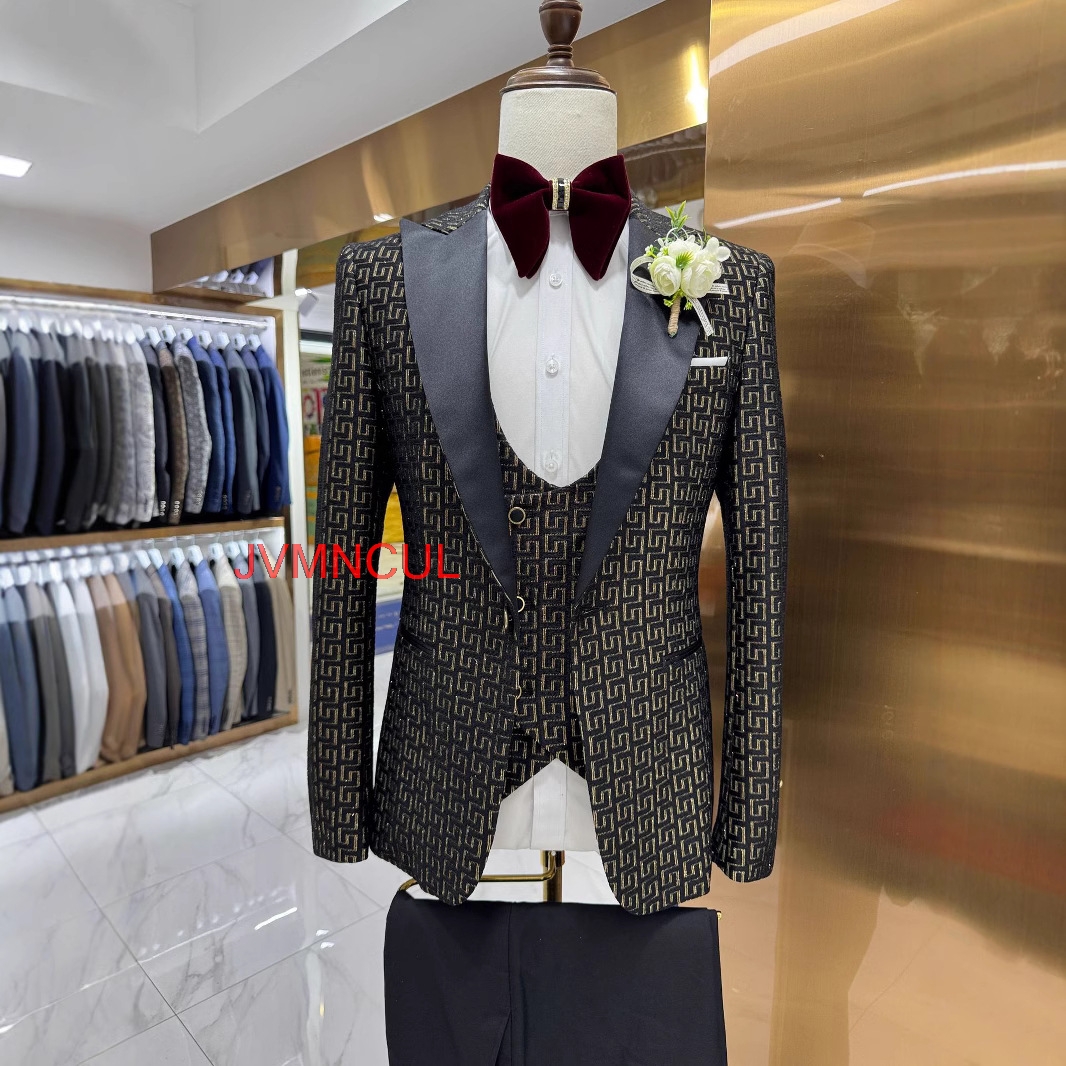 Men's 2026 Printed 3 Piece Sui - đánh giá và giá Men Formal Party Wear Outfit