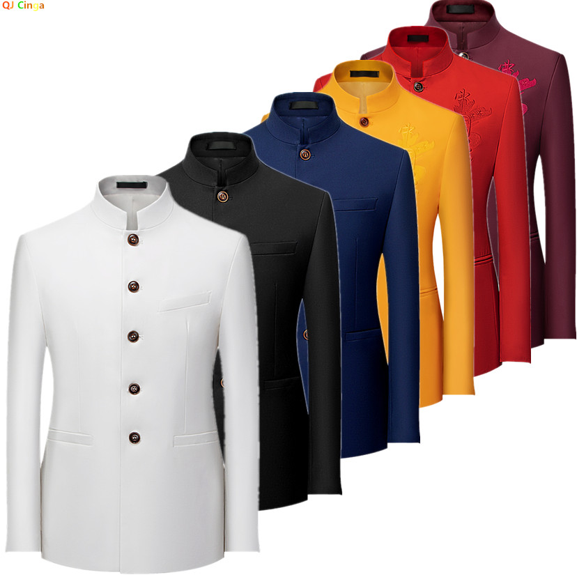 2026 Men's Chinese Style Long  - đánh giá và giá Formal Wear For Men Yellow