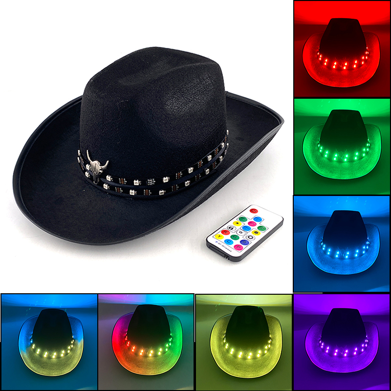 Remote Control LED Cowboy Hat  - đánh giá và giá Men'S Formal Wear For Graduation