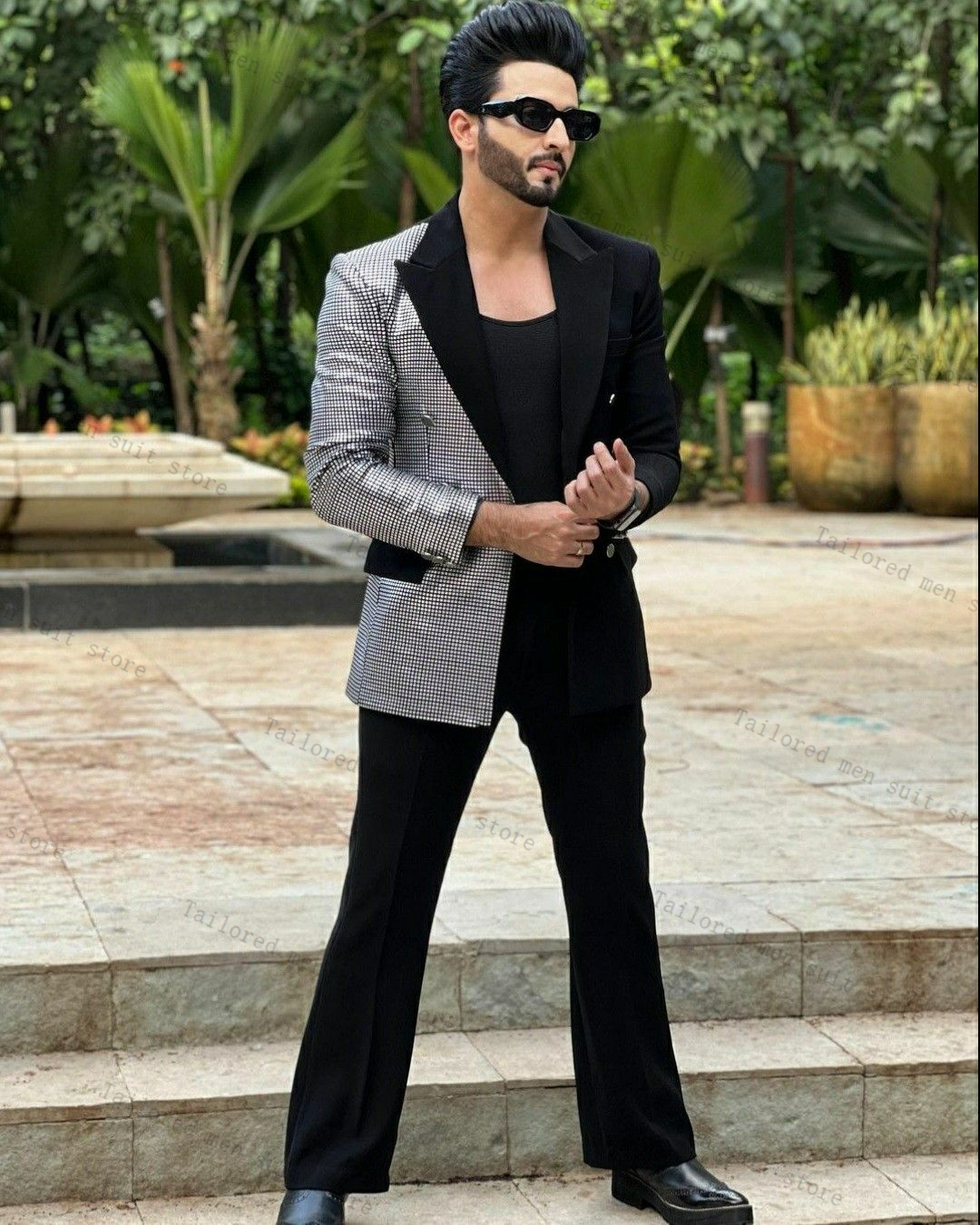 Black Men Suits Set 2 Pieces C - đánh giá và giá Men Formal Wear Wedding Guest