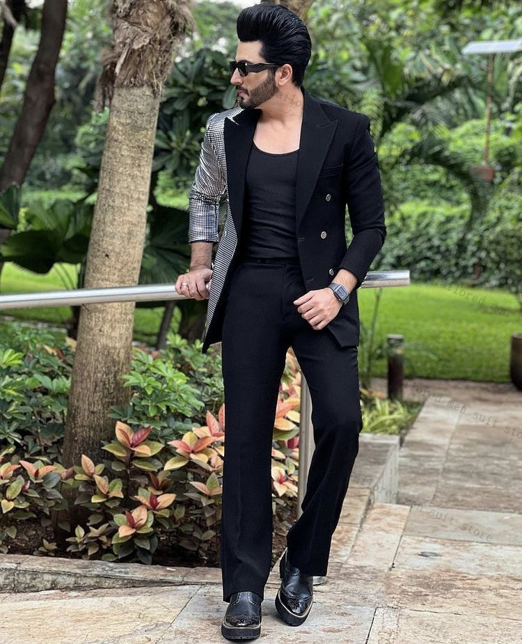 Black Men Suits Set 2 Pieces C - đánh giá và giá Men Formal Wear Wedding Guest