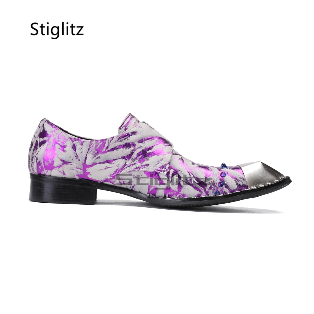Purple Prints Genuine Leather  - đánh giá và giá Men'S Formal Party Wear Shoes