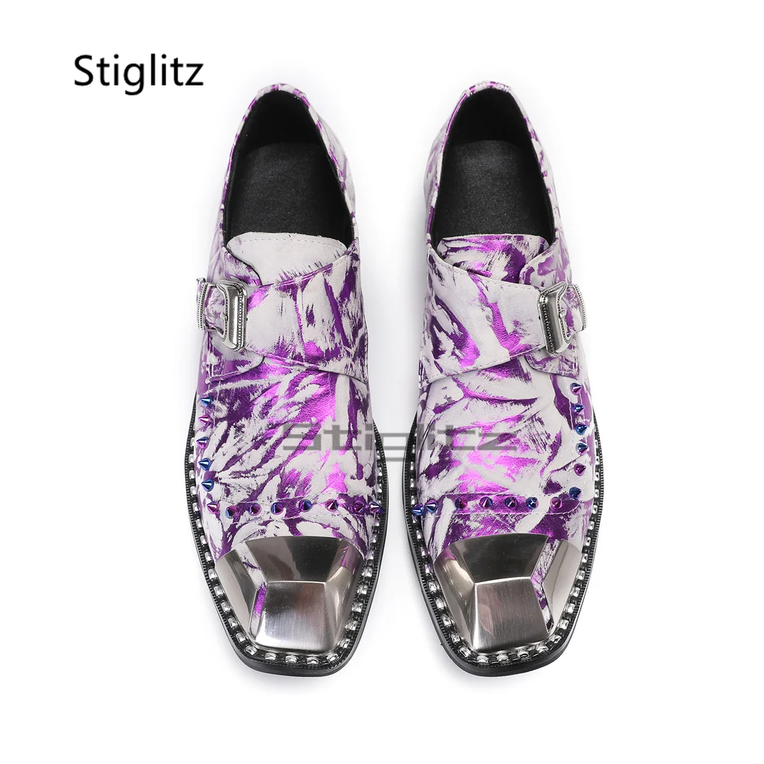 Purple Prints Genuine Leather  - đánh giá và giá Men'S Formal Party Wear Shoes