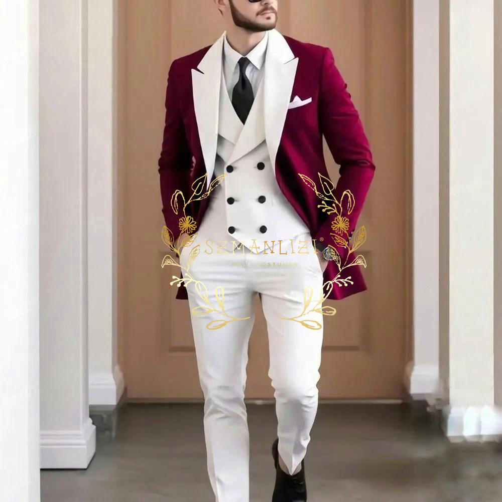 Elegant Burgundy 3-pieces Men' - đánh giá và giá Elegant Formal Men'S Wear