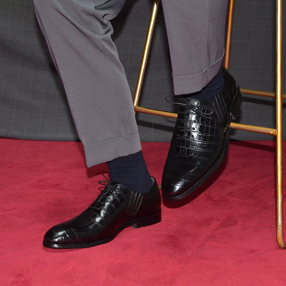 Men's Black Crocodile Pattern  - đánh giá và giá Men'S Formal Party Wear Shoes