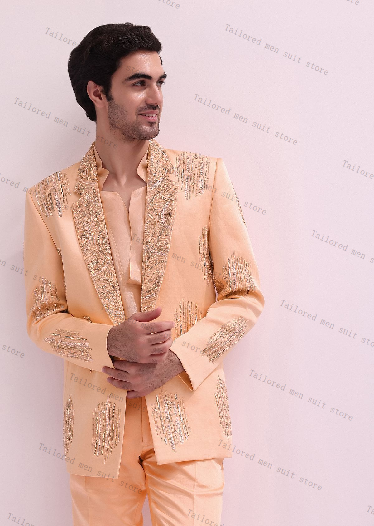 Luxury Crystals Men Suits Set  - đánh giá và giá Men Formal Wear Wedding Guest