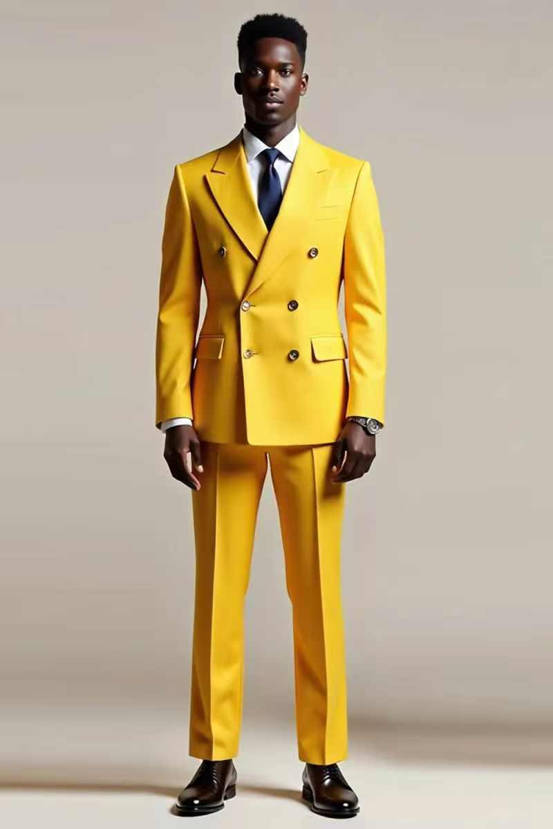 Yellow Men Suit Set 2 Piece Bl - đánh giá và giá Formal Wear For Men Yellow