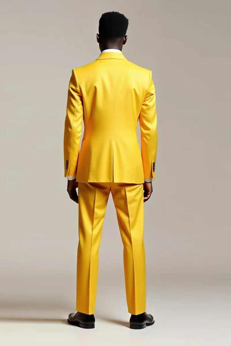 Yellow Men Suit Set 2 Piece Bl - đánh giá và giá Formal Wear For Men Yellow